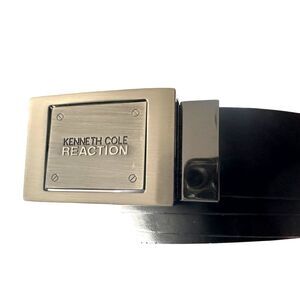 Kenneth Cole Reaction Reversible Metal Buckle/Belt Men's Size 38 Black/Brown